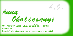 anna okolicsanyi business card